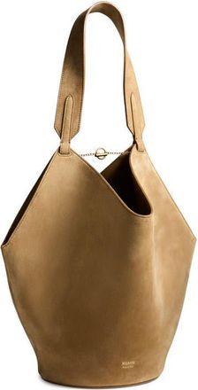 Khaite Small Lotus Leather Top Handle Bag in Mud at Nordstrom