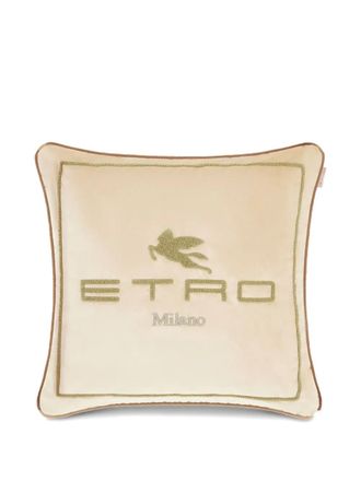 Etro Home Cuscino con ricamo Pegaso (45cm x 45cm) - Toni neutri