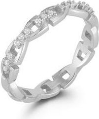 Glaze Jewelry Cubic Zirconia Link Ring in Silver at Nordstrom Rack, Size 6