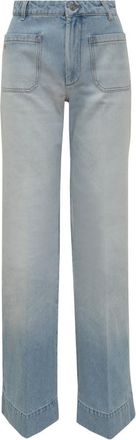 Victoria Beckham Blue Straight High Rise Jeans