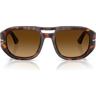 Persol 56mm Pilot Sunglasses in Havana/Light Brown Gradient at Nordstrom
