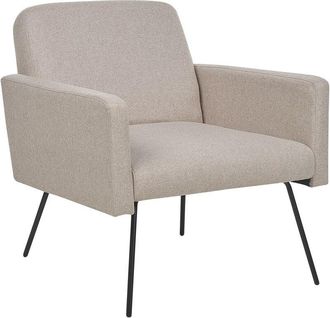 Beliani Beliani - Sill&oacute;n Retro Moderno Patas Estilizadas Metal Negro Sala De Estar Dormitorio Tapicer&iacute;a Beige Narken