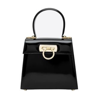 Ferragamo Handbags, female, Black, Size: ONE SIZE Borsa a Mano Gancini Piccola