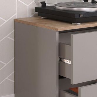 Vicco Aparador Wido, Gris, 60 X 50 Cm Con 2 Cajones, Vicco