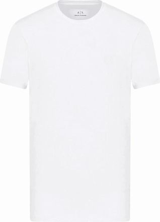 A|X Armani Exchange Mens Cotton Stretch Ring Logo White T-Shirt - Size: 38