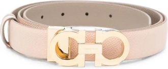 Ferragamo Light Pink Textured Reversible Belt