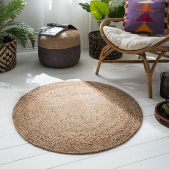 Top Square home24 Top Square Juteteppich Magna Beige Rund &Oslash; 90 cm