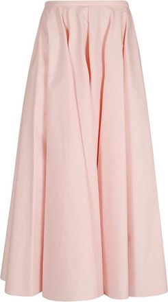 Givenchy Rok met trekkoord en plooien - Dames - Midirokken - Roze - S - Katoen - Rokken