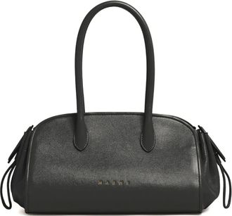 Marni Borsa tote Tulipea in pelle con coulisse - Nero