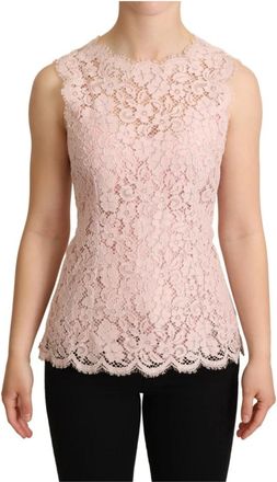 Dolce & Gabbana Sleeveless Top - Dames - Tops zonder mouwen - Roze - XS - Katoen - Tops