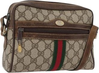 Gucci Pre-owned Vintage GG Canvas Schoudertas - Dames - Vintage Schoudertas - Beige - ONE Size - Leer - Vintage