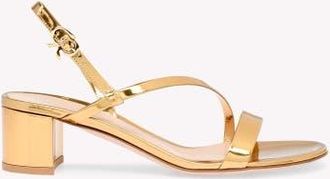 Gianvito Rossi Betsey Sandal in Metallic Gold Calf at Nordstrom, Size 40.5