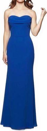 Milano Formals Flowing Cowl Neck Muse Maxi Dress In Royal Blue