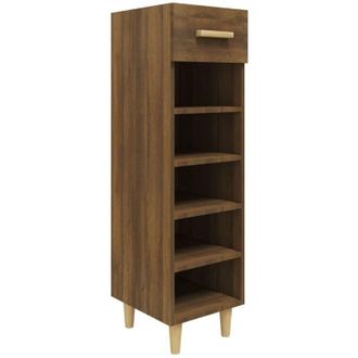 vidaXL Vidaxl - Mueble Zapatero Madera Contrachapada Marr&oacute;n Roble 30x35x105 Cm