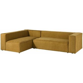 Massivmoebel24 BRUGGE Divano angolare - stoffa / senape 175x92x64