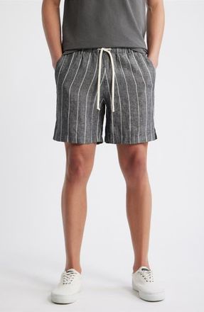 Alex Crane Bo Linen Drawstring Shorts in Chalk at Nordstrom, Size Xx-Large