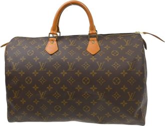 Louis Vuitton Speedy Handbag Monogram Canvas Brown Canvas Handbag (Pre-Owned)