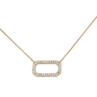 AllSaints Pav&eacute; Crystal Hexagon Link Pendant Necklace in Gold at Nordstrom Rack