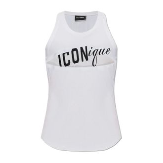 Dsquared2 Sleeveless Tops, male, White, Size: 2XL Sleeveless Top