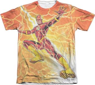 Gildan Justice League of America Fast As Lightning Adult Poly/Cotton Short Sleeve Tee / T-Shirt