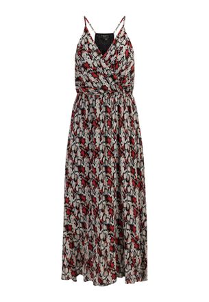 Faina Maxi jurk Dames Rood Veelkleurig