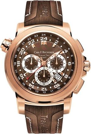 Bucherer Patravi TravelTec Chronograph Automatic Brown Dial Mens Watch 00.10620.03.93.02