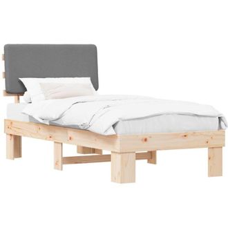vidaXL Estructura De Cama Con Cabecera Tapizada Gris Claro 80 X 200 Cm Vidaxl