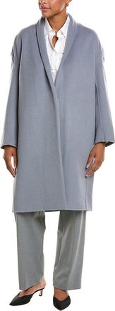 Vince Collarless Long Wool-Blend Coat