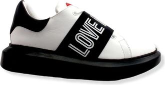 Love Moschino Platform Sneaker - Dames - Sneakers - Wit - 40 EU - Leer - Schoenen