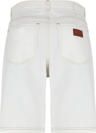 Fendi Mens Bermuda Shorts Ecru Cotton
