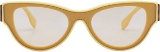 Fendi Shiny Light Brown Shield Ladies Sunglasses FE40135I 39E 140