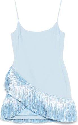 DAVID KOMA Abito corto con frange - Blu