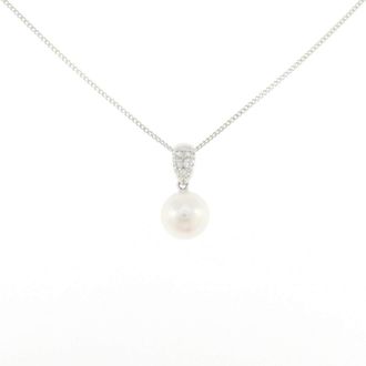 Tasaki Akoya Pearl Diamond Necklace Au750 White Gold