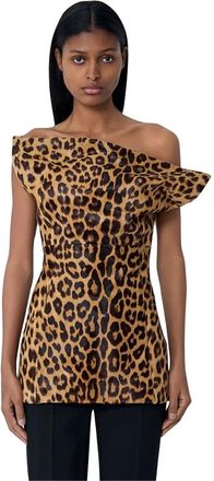 Khaite Corinne Bustier Top - Dames - Tops zonder mouwen - Bruin - XS - Leer - Tops