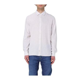 Woolrich Casual Shirts, male, Beige, Size: XL Beige Stripe Shirt