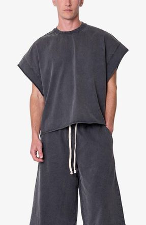 mnml Distressed Cutoff T-Shirt in Washed Black at Nordstrom, Size Xx-Large