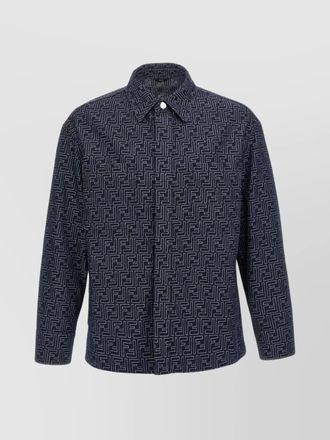 Fendi denim ff jacquard shirt jacket
