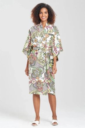 Natori Peizuri Robe Womens Champagne Relaxed Fit Tie Waist Sleepwear DDR2457
