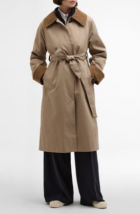 Barbour Reagan Water Resistant Twill Coat in Honey/Ancient Poplar at Nordstrom, Size 14 Us