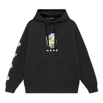 Li-Ning (WMNS) Li-Ning Sports Living Series Cartoon Pattern Pullover Hoodie Black AWDS592-2