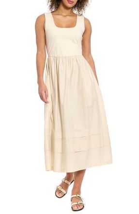 London Times Square Neck Twofer A-Line Dress in Ivory/Ivory at Nordstrom Rack, Size Large