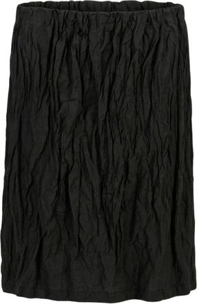 Toteme Gekreukte Katoenen Rok - Dames - Korte rokken - Zwart - S - Katoen - Rokken