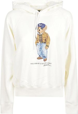 Polo Ralph Lauren Bear Hoodie Sweatshirt - Dames - Hoodies - Wit - S - Katoen - Hoodies & sweatvesten