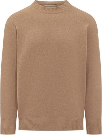 Amaranto Trui met ronde hals van wol - Heren - Ronde hals truien - Beige - XL - Wol - Truien & Vesten
