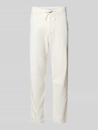 Selected Regular Fit Hose aus Baumwoll-Leinen-Mix Modell BRODY in Weiss, Gr&ouml;&szlig;e XXL