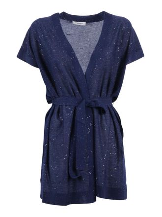 Kangra Cashmere Gilet Lungo Con Micropaillettes