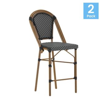 Flash Furniture 2PK Black/White, Paris Chair