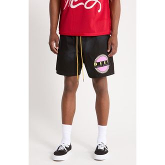 Diet Starts Monday Baja Twill Graphic Cotton Shorts in Black at Nordstrom, Size Xx-Large