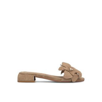 Alma En Pena Haksandaal met Bloemdetail Voorkant - Dames - Muiltjes - Beige - 38 EU - Schoenen