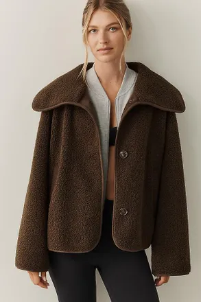 Varley Kellan Sherpa Fleece Oversized Collar Jacket